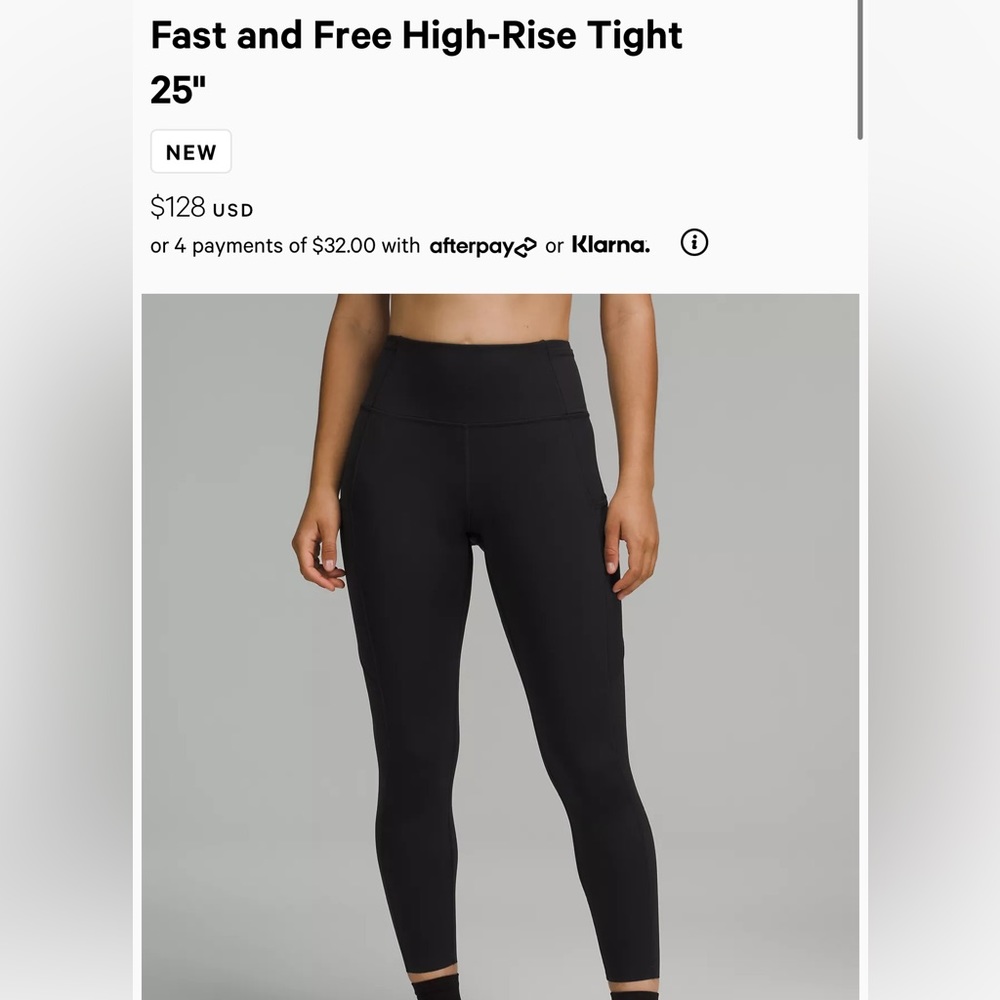 Lululemon Fast & Free 25” Non-reflective Nulux